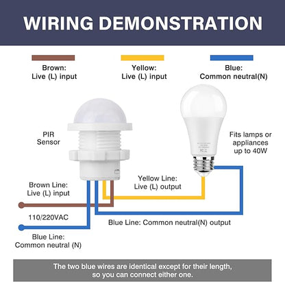 6-Pack Motion Sensor Light Switch, PIR Infrared Sensor, 30S Time Delay - Image 6