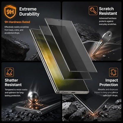 2 Pack for Galaxy S22 Ultra Privacy Screen Protector, 2 Pack Camera Protector - Image 9