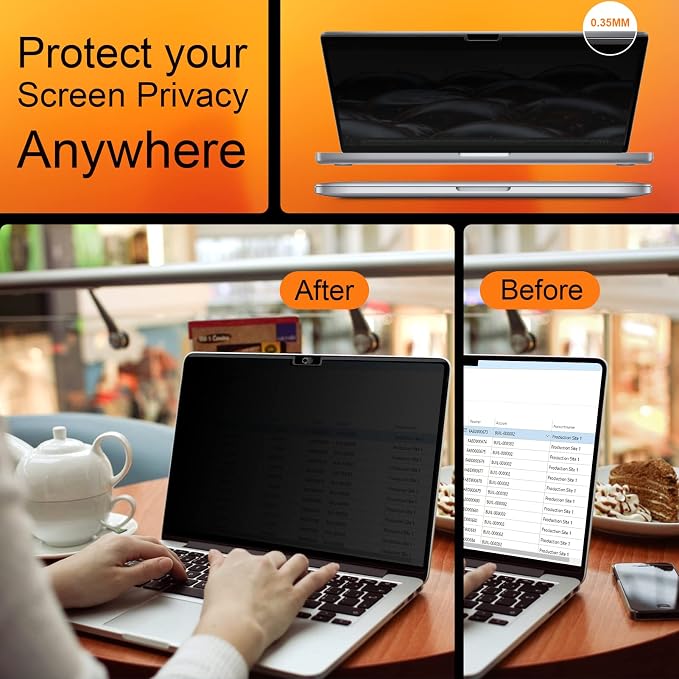 Privacy Screen for MacBook Air 15 Inch 2023-2025, Magnetic Removable Anti Glare - Image 6