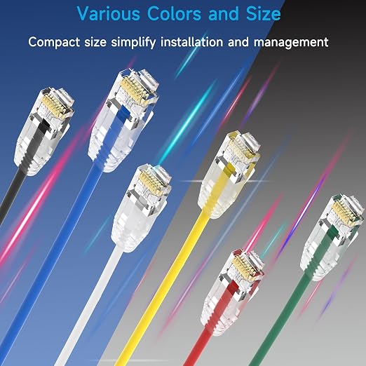 Cat6a Slim Ethernet Patch Cable 0.5 ft, Cat6a Patch Cable - Image 7