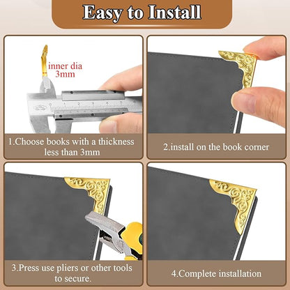100pcs Metal Book Corner Protectors, Bronze Decorative Scrapbooking Photo - Image 3