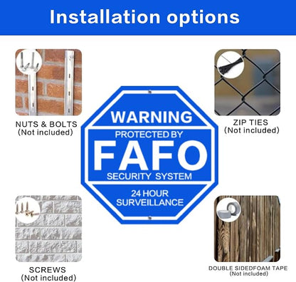 2Pack 10'' x 10'' Protected by FAFO Reflective Funny Security Sign, - Image 4