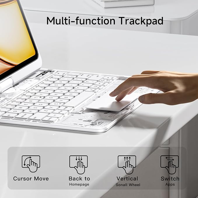 iPad Keyboard Case for 2024 M4 iPad Pro 11 inch, Magic Wireless Keyboard - Image 4