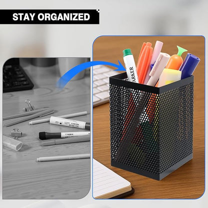 Comix Mesh Pen Holder Desk, Wire Pencil Holder - Image 6
