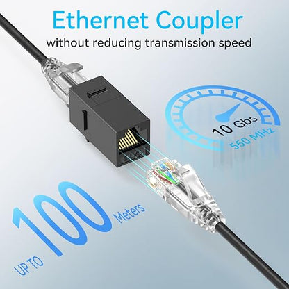 CAT6A RJ45 Keystone Coupler, Cat6 Keystone Jack Female to Female, Cat 6a Inline - Image 2