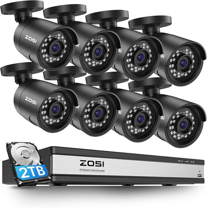 ZOSI H.265+ 1080p 16 Channel Home Security Camera Outdoor Indoor, 16CH CCTV DVR by ZOSI