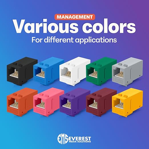 Everest 24-Pack Cat6 RJ45 Keystone Coupler - Image 6