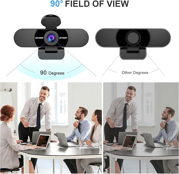 EMEET 1080P Webcam with Microphone, C960 Web Camera, 2 Mics Streaming Webcam - Image 5