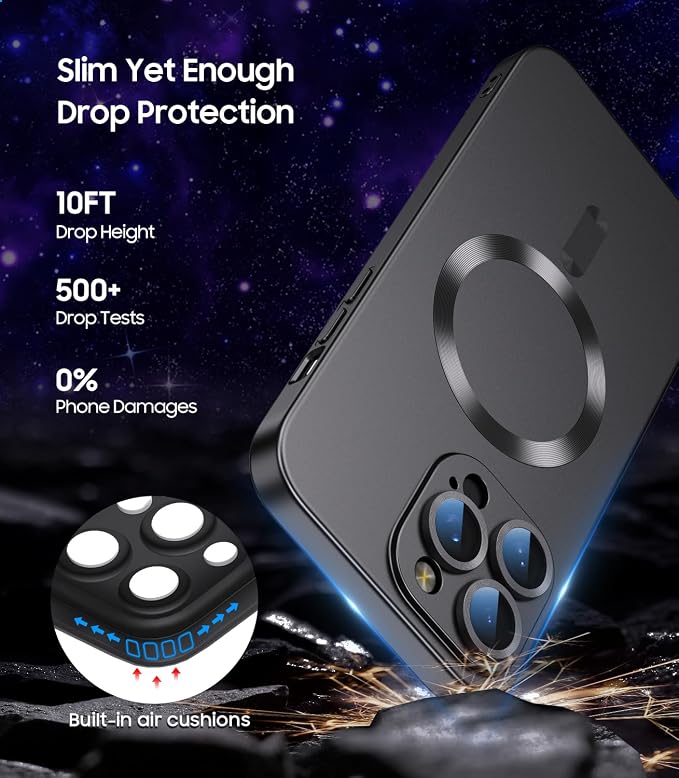 Magnetic for iPhone 14 Pro Max Case Slim Soft TPU Bumper Shockproof Metallic - Image 4