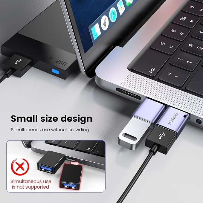 MOSWAG USB C to USB Adapter 4 Pack, USBC Male to USB 3.0 Female MacBook Pro Air - Image 5