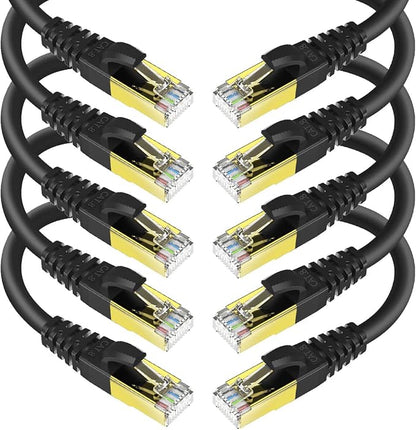 CAT 8 Ethernet Cable Shielded SFTP Internet Network Patch Cord, Heavy Duty High by KASIMO