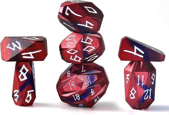 Metal Dice Set D and D for Dungeons and Dragon, Metal Polyhedral DND Dice by FONVGOGO