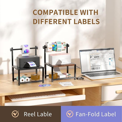 Label Holder for Rolls and Fan-Fold Labels, Sturdy Thermal Sticker Holder for - Image 2