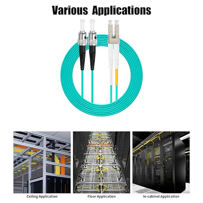 Fibergaga-5Pack OM3 LC to ST Multi-Mode Fiber Patch Cable, Duplex 50/125µm - Image 5