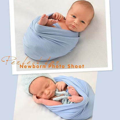 Newborn Posing Wrap Newborn Photography Props Soft Stretch Knit Blanket - Image 8