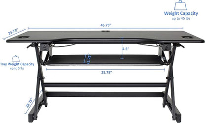 Rocelco 46" Large Height Adjustable Standing Desk Converter - Image 3