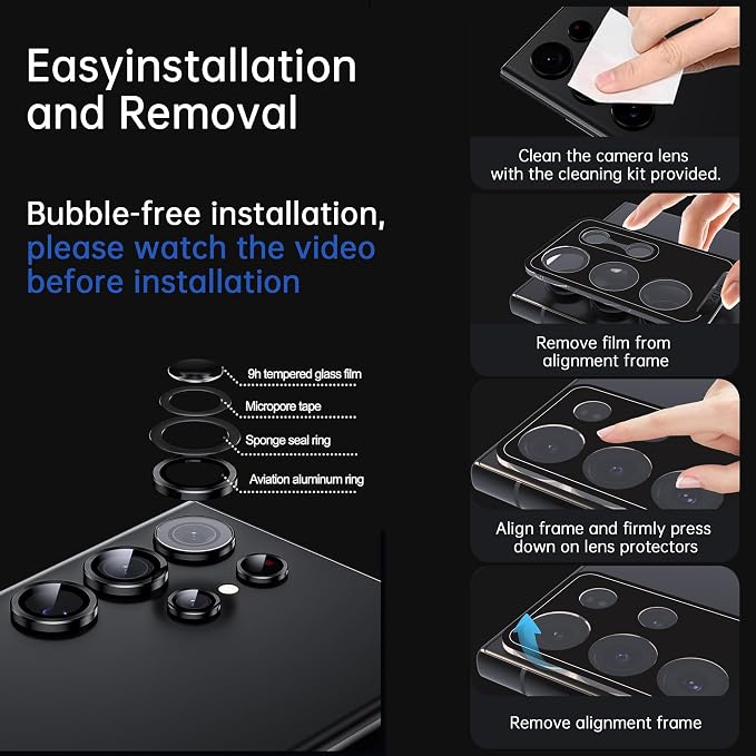 For Samsung Galaxy S23 Ultra Camera Lens Protector, Individual Lens Protector - Image 7
