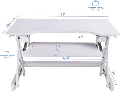 Rocelco 32" Height Adjustable Standing Desk Converter - Image 3