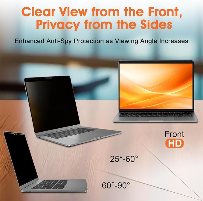 Magnetic Laptop Privacy Screen 13.3 Inch 16:9- Removable Anti-Glare Blue Light - Image 2
