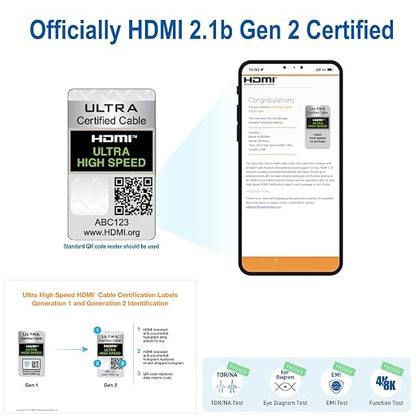 White HDR HDMI 2.1 Certified Cable Supports 10K 8K @60Hz and 4K @120Hz - Image 4