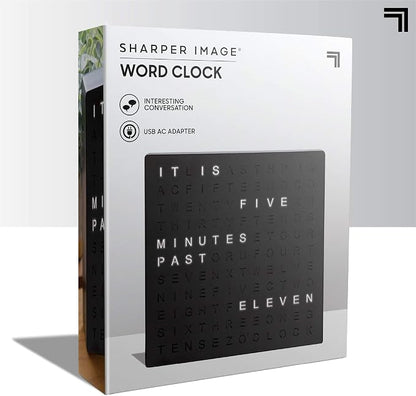 Sharper Image LED Word Digital Clock, Light-Up Desk & Wall Clock, Modern Time - Image 8