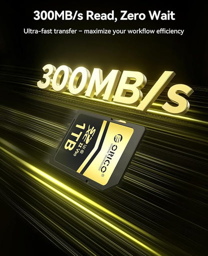 ORICO 128GB SD Card V90 UHS-II Memory Card, 300MB/s Read 250MB/s Write - Image 2