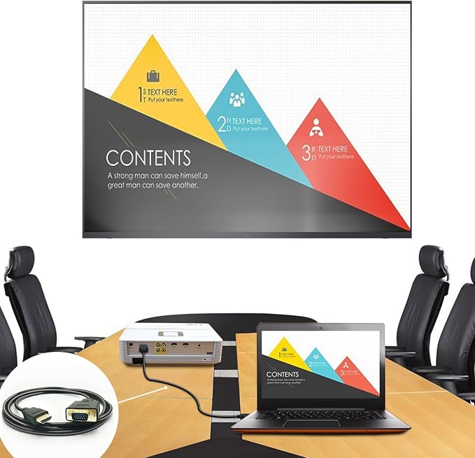 HDMI to VGA Cable, 1080P HDMI Male to VGA Male M/M Video Converter Cord Adapter - Image 6