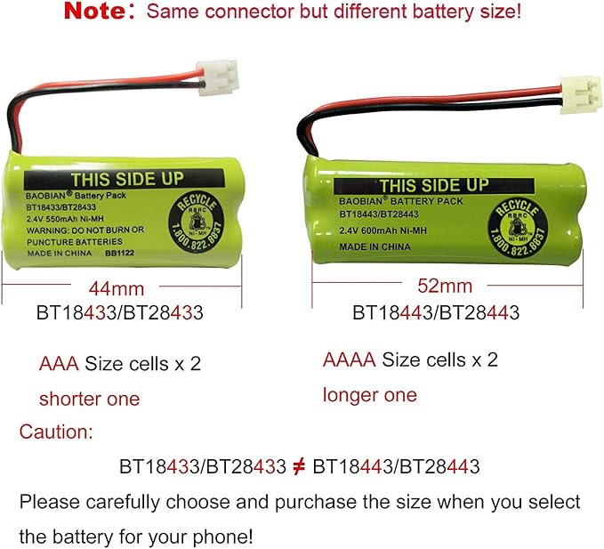 BT18433 BT28433 Cordless Phone Battery Compatible - Image 4
