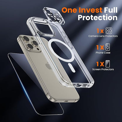 toushion 3 in 1 for iPhone 15 Pro Case Clear - Image 2