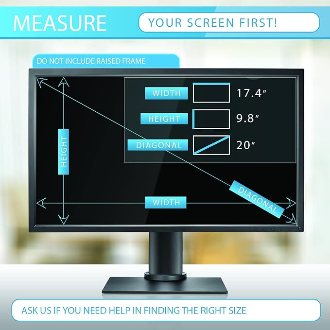 Premium Privacy Screen Filter for 20 Inches Desktop Computer Monitor. Screen - Image 5