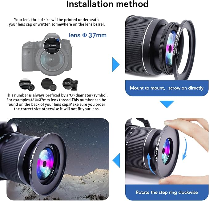 37mm Lens to 77mm Camera Lens Adapter, 37mm to 77mm Filter Step-up Ring Adapter - Image 5