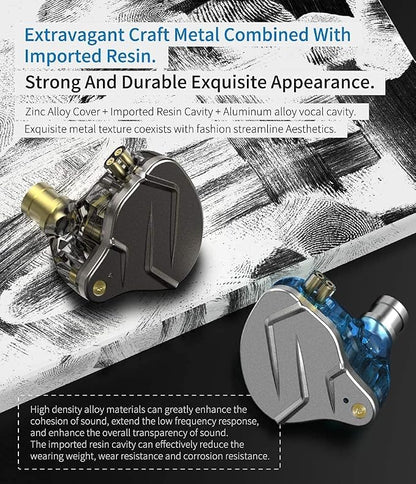KZ ZSN Pro Dual Drivers 1BA 1DD in Ear Earphones HiFi Power Bass Earbuds - Image 6