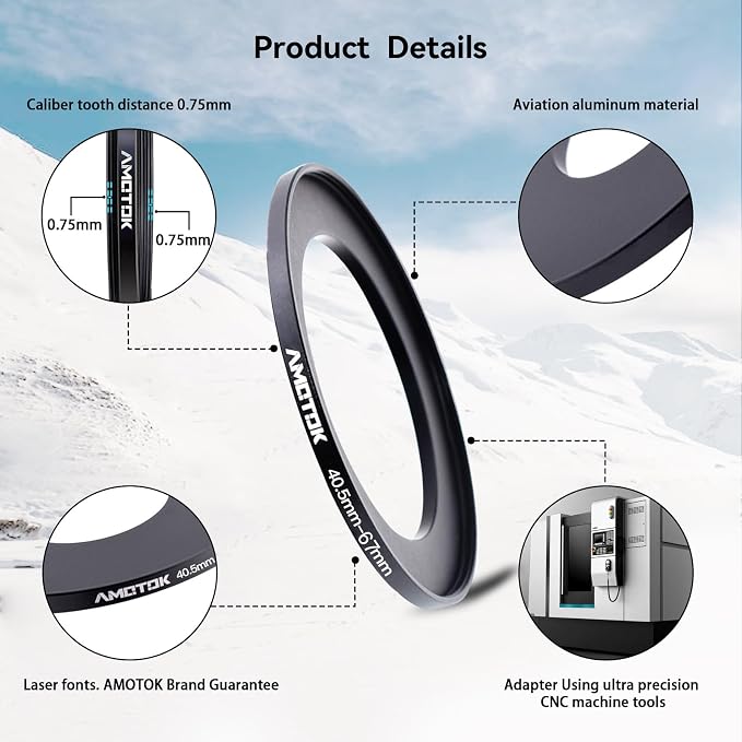 40.5mm Lens to 67mm Camera Lens Adapter, 40.5mm to 67mm Filter Step up Ring - Image 3