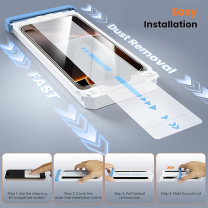 Screen Protector for iPhone 15/16/14Pro Military Grade Tempered Glass - Image 2