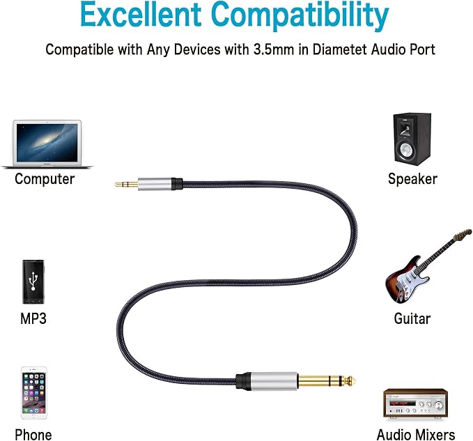 3.5 mm to 6.35 mm Audio Cable 50Ft - Image 4