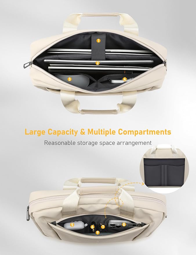 13-14 Inch Laptop Shoulder Bag Business Briefcase Water Resistant Computer - Image 2