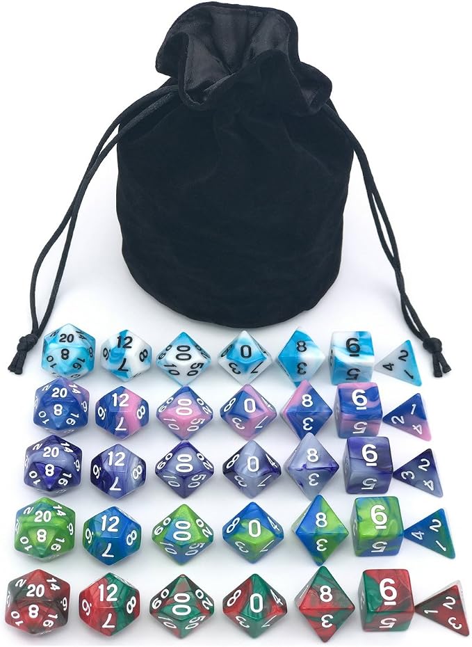 Dice Set for Dungeons&Dragons, RPG Games, Polyhedral Dice Set, 35 Total by IvyFieldDice