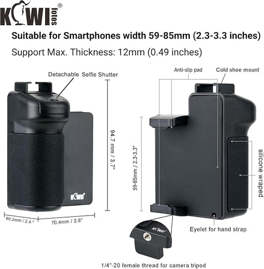 KIWIFOTOS Phone Camera Grip Handle Holder Phone Tripod Mount - Image 2