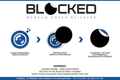 BLOCKED Stackable Webcam/Camera Vinyl Covers | 57 Low-Tack Restickable Webcam - Image 7