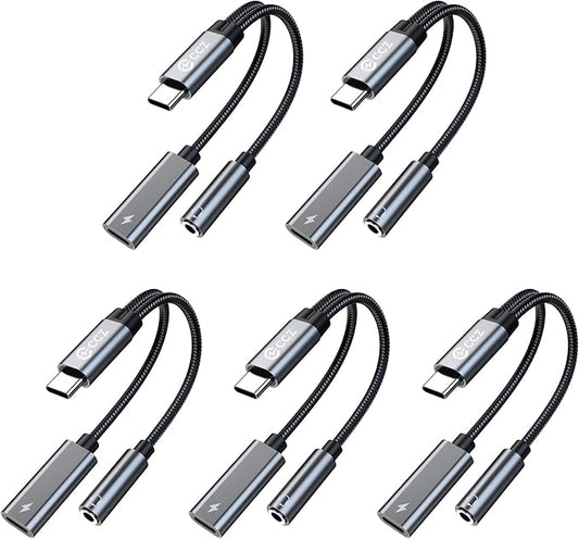 5PCS USB C Splitter for KZ ZS10 PRO, CCZ CA01 USB C to 3.5mm Audio Headphone by Yinyoo
