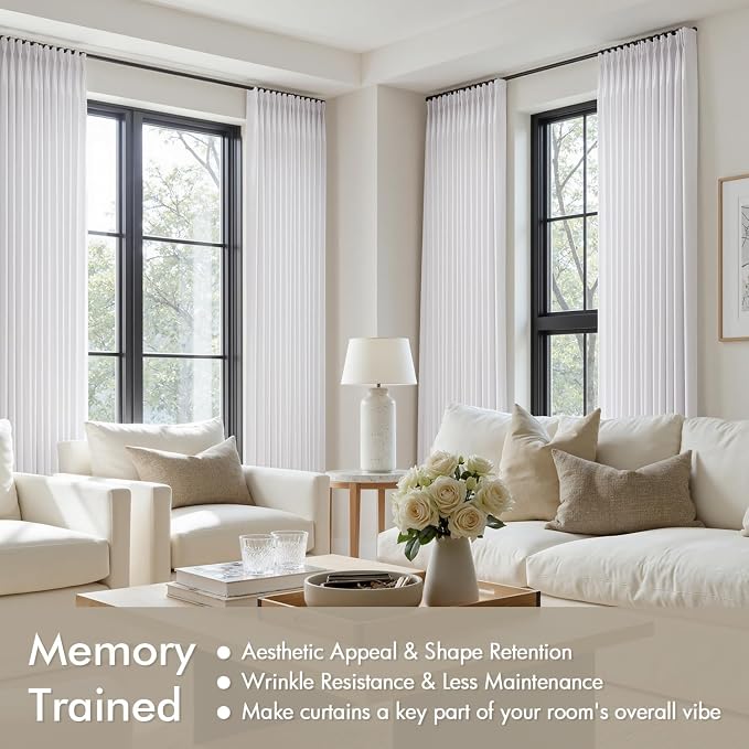 Memory Trained Pinch Pleated Curtains 92 Inches Long, Viral Linen Pinch Pleat - Image 5