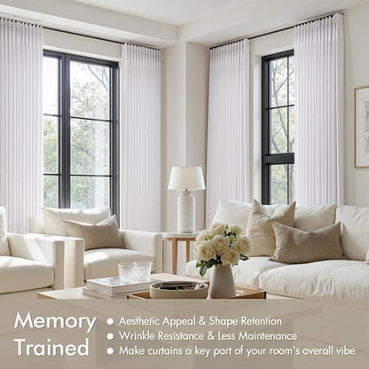 Memory Trained Pinch Pleated Curtains 108 Inches Long, Viral Linen Pinch Pleat - Image 5