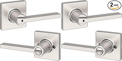 Kwikset Casey Door Handle, Satin Nickel | Interior Lever | Keyless Turn Lock | by Kwikset