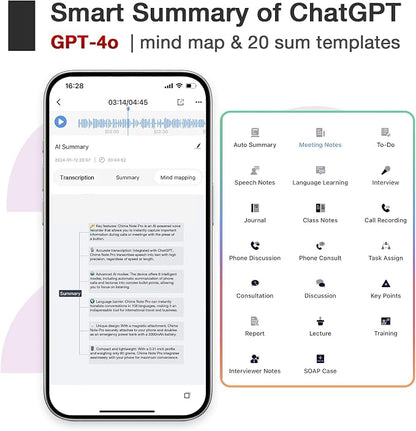 AI Voice Recorder Call Chatgpt, Digital Voice Recorder Support Free Audio - Image 3