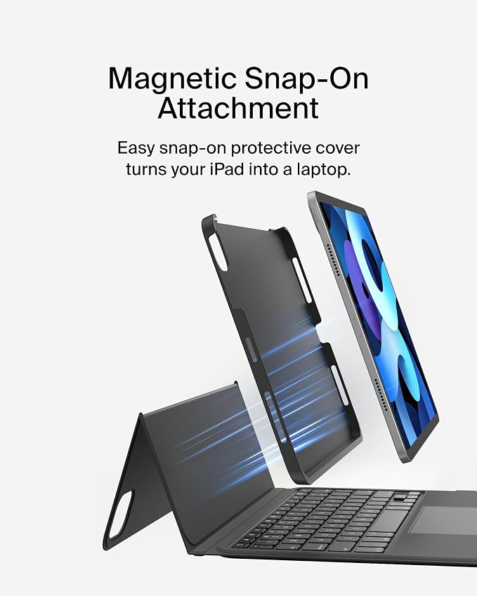 Belkin Everyday Keyboard Case w/Cradle, Backlit Bluetooth Keyboard, Magnetic - Image 3