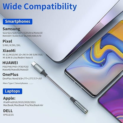 USB Type C to 3.5mm Headphone Jack Adapter, USB C to Aux Female Audio Dongle - Image 6