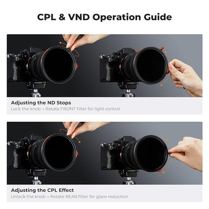 K&F CONCEPT 82mm Magnetic 1s Swap 5-Pack: CPL + VND2-32 + Black Diffusion 1/4 + - Image 8