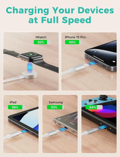 White-Upgraded 3 in 2 USB C Cable - Image 5
