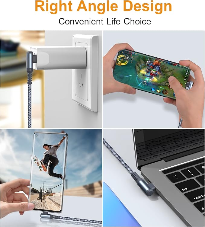 sweguard USB Type C iPhone 16 Pro Max Charger Cable Right Angle 3.1A Fast - Image 4