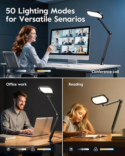 Desk Lamp for Home Office, Eye-Care Dual-Sided Seamless Dimmable LED Desk Light - Image 4